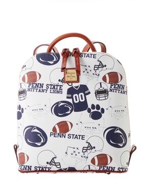 Dooney & Bourke White Navy Brown Penn State Mini Backpack